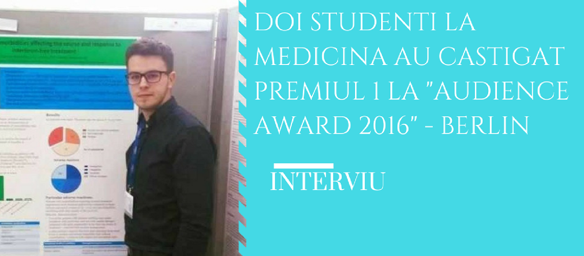 Doi studenti la medicina au castigat premiul 1 la “Audience Award 2016” – Berlin