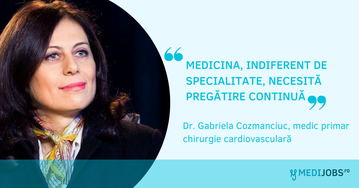 INTERVIU | Dr. Gabriela Cozmanciuc, medic primar chirurgie cardiovasculară